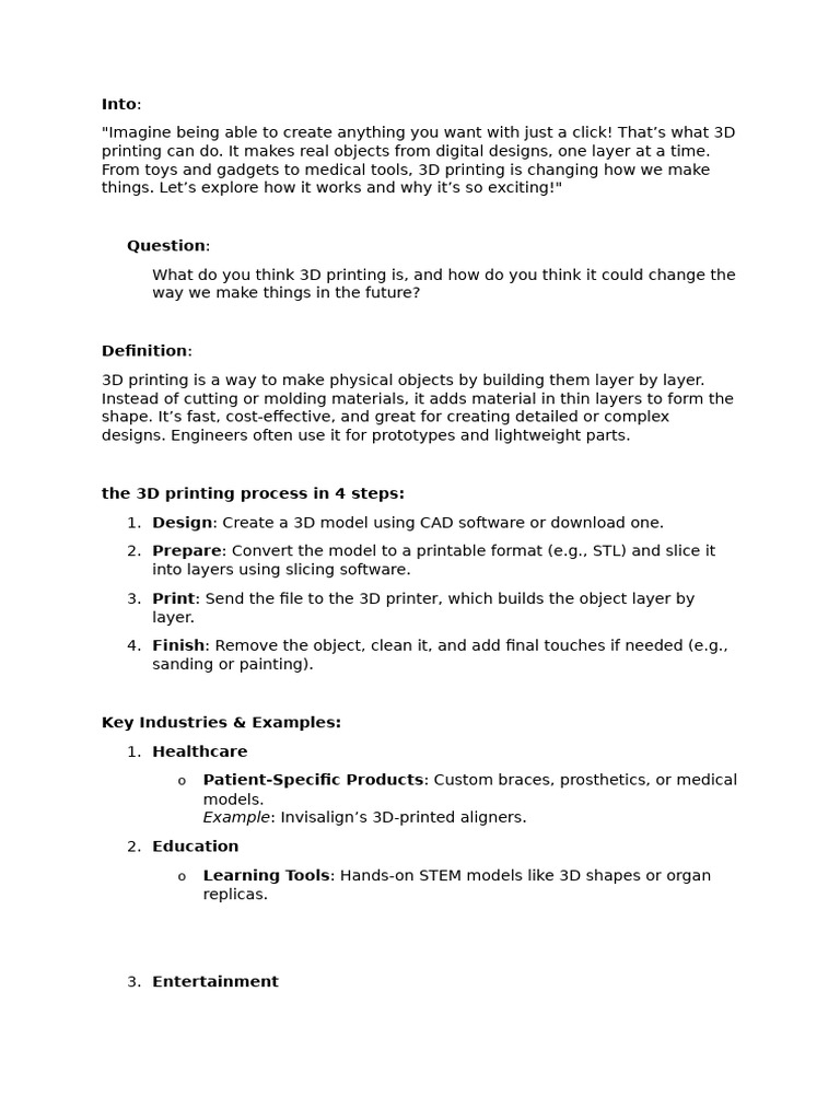 3d printing pdf 3 d printing