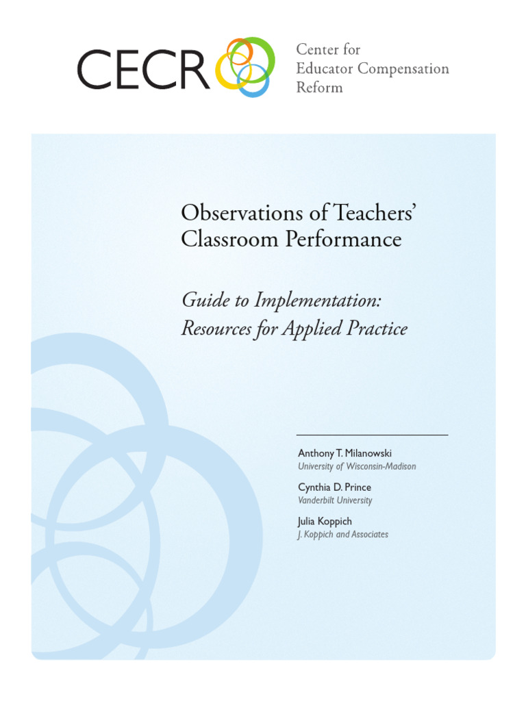 Classroom Practice Pdf Teachers Performance Appraisal