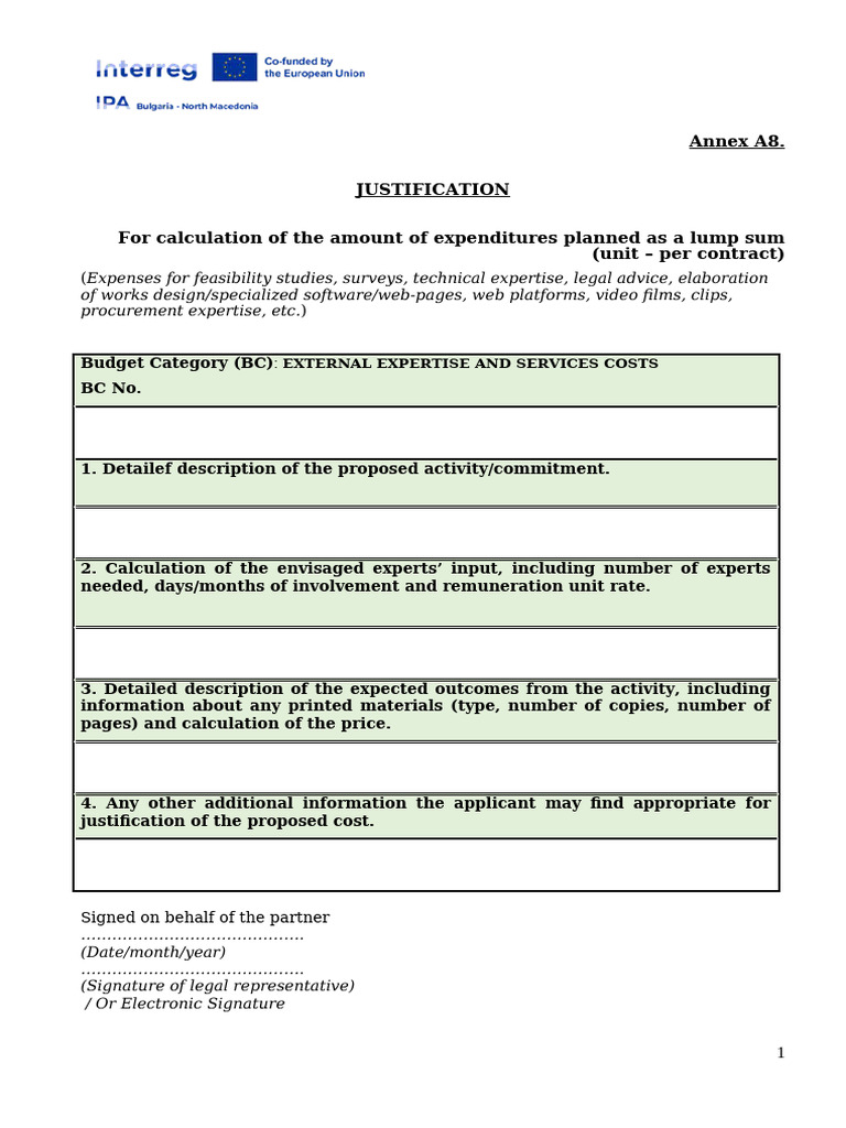 Justification for External Expertise Costs | PDF
