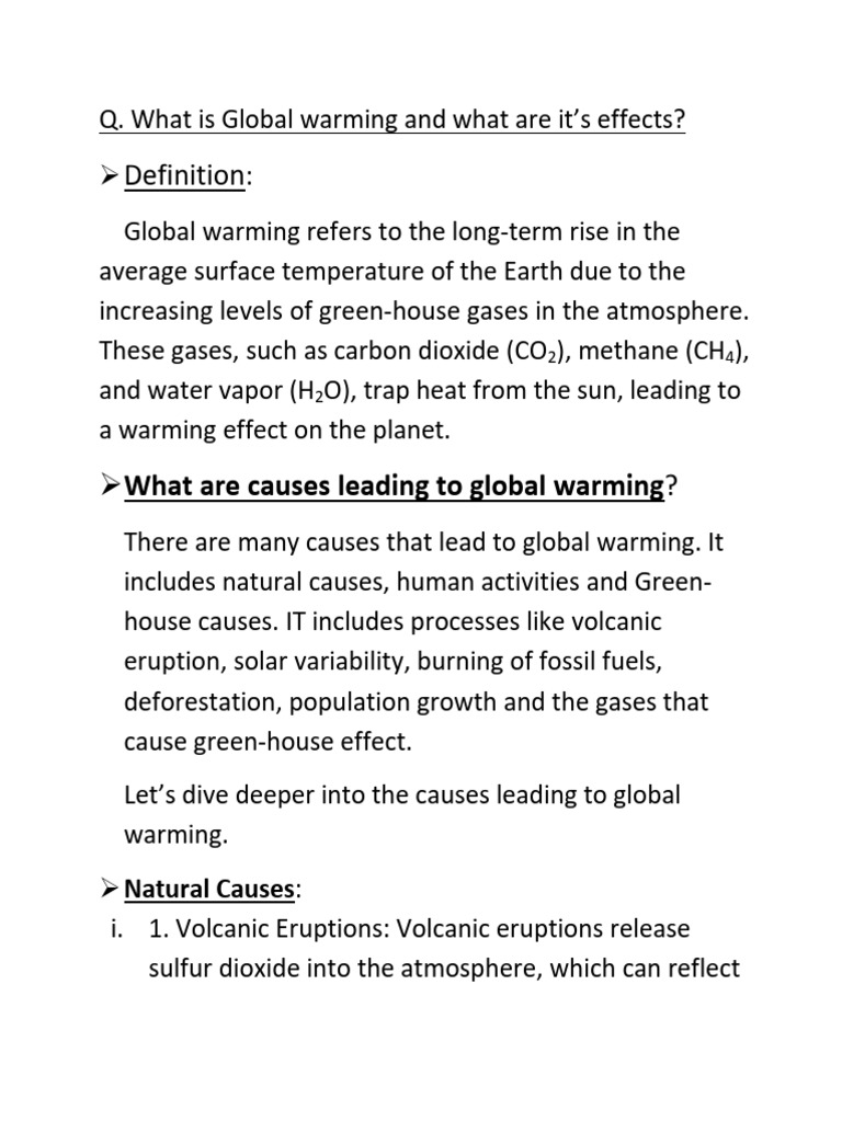 Understanding Global Warming Causes & Effects | PDF | Climate Change ...