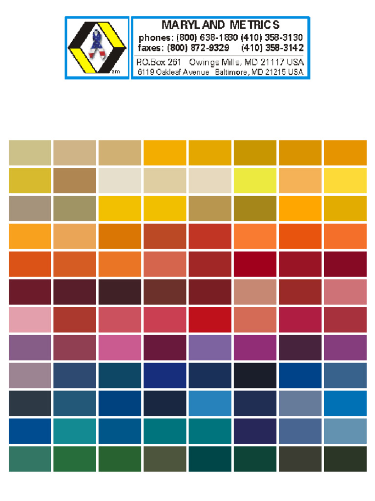 Maryland Metrics - RAL Color Chart | PDF | Display Technology ...