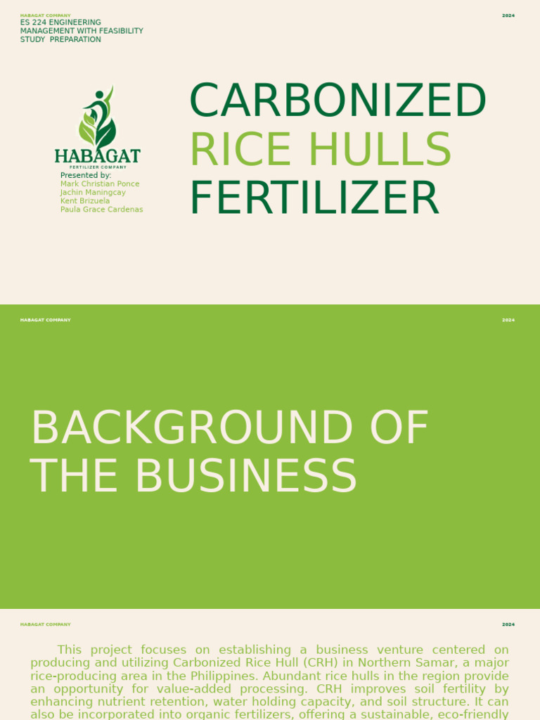 Carbonized Rice Hull Fertilizer Project | PDF | Soil | Fertilizer