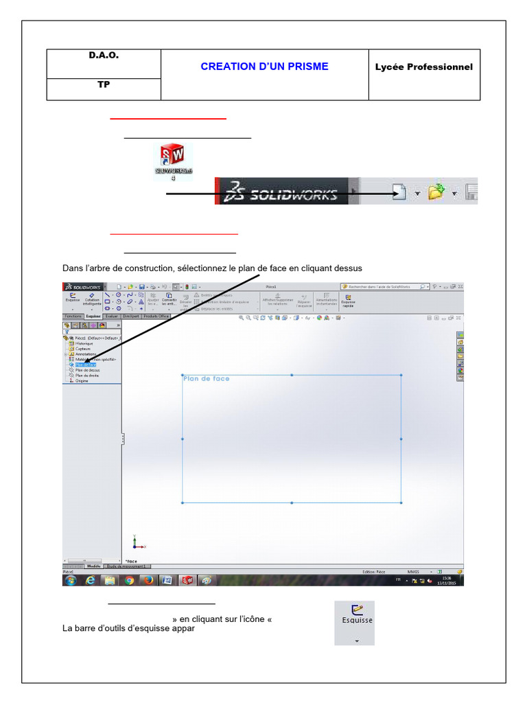 Création d'un prisme avec SolidWorks | PDF