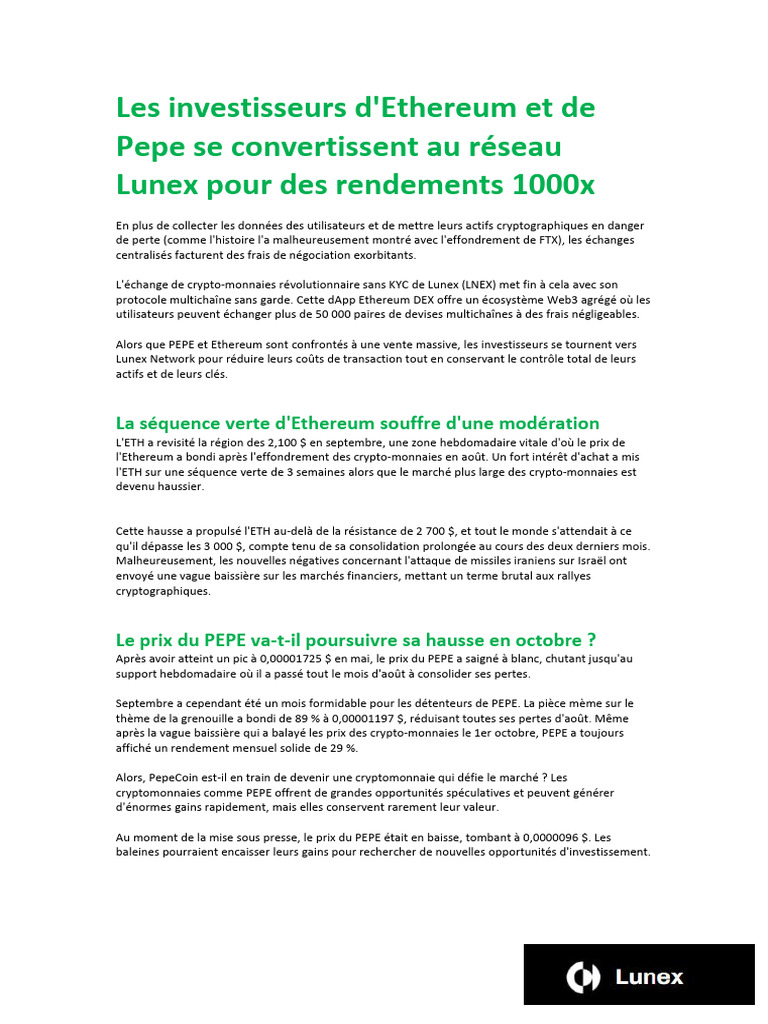 LUNEX | PDF | Crytomonnaies | Économie