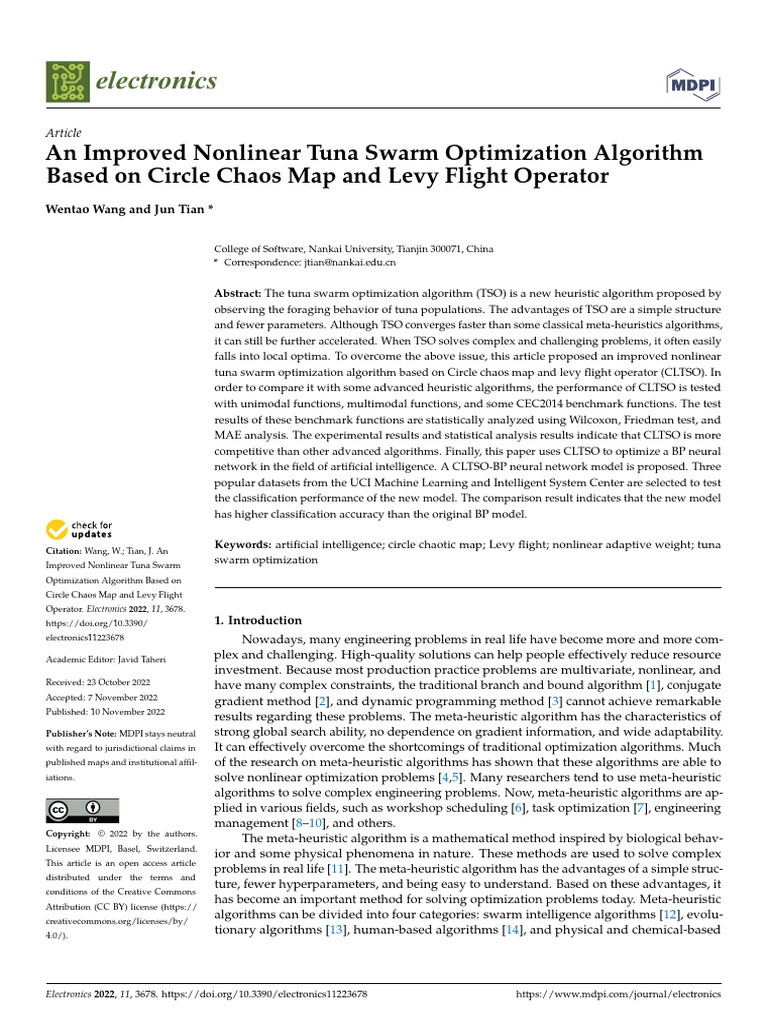 An Improved Nonlinear TSO Algorithm Based On Circle Chaos Map and Levy ...
