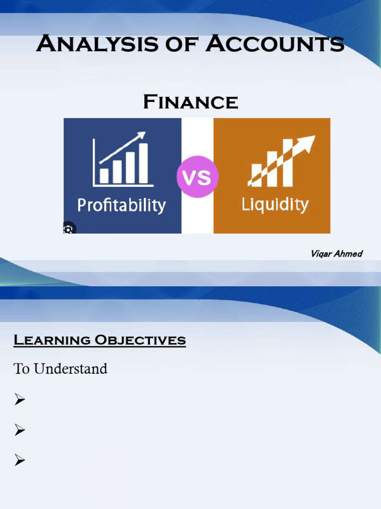 Analysis of Accounts | PDF | Market Liquidity | Profit (Economics)