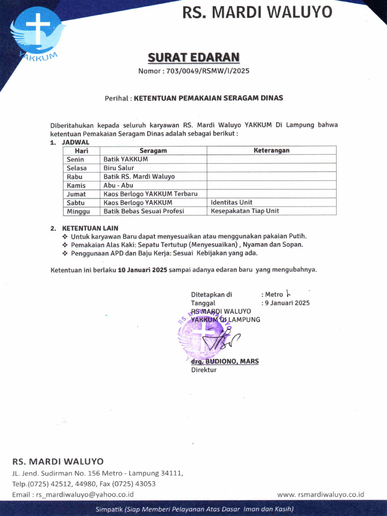 94. SURAT EDARAN ATURAN SERAGAM DINAS | PDF