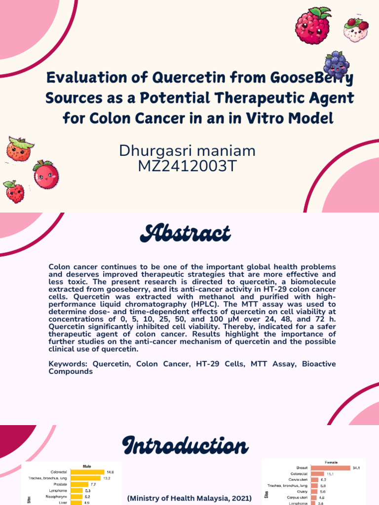 Anticancer Activity of Quercetin From Berry Plants in Vitro Studies On ...