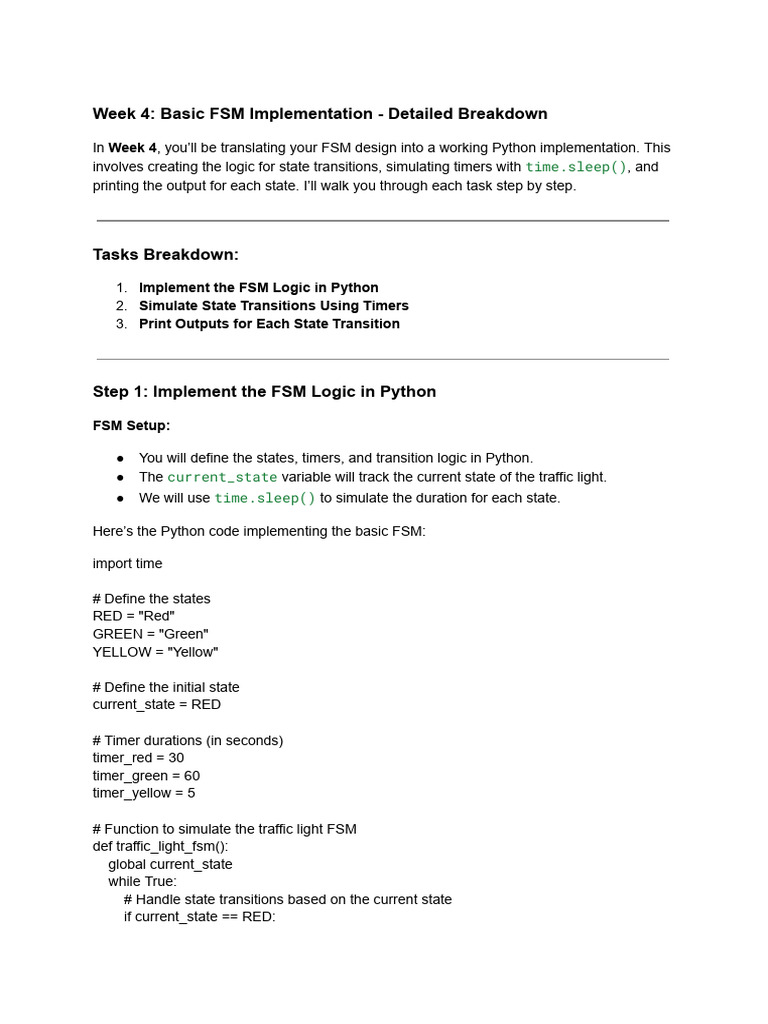 Traffic Light Controller Using FSM | PDF | Traffic Light | Computer ...