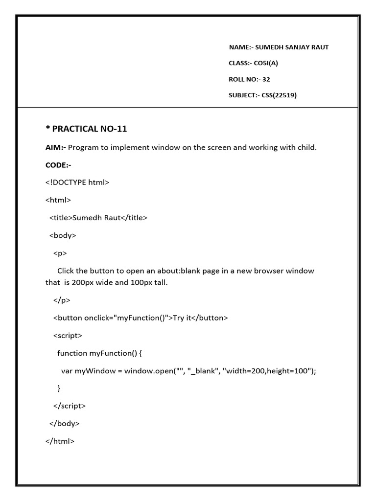 CSS Window Manipulation Examples | PDF
