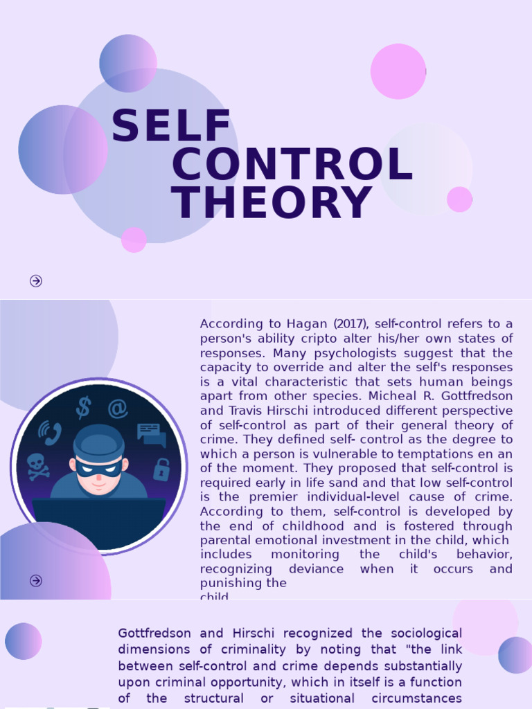 Self Control Theory | PDF | Self Control | Self-Management