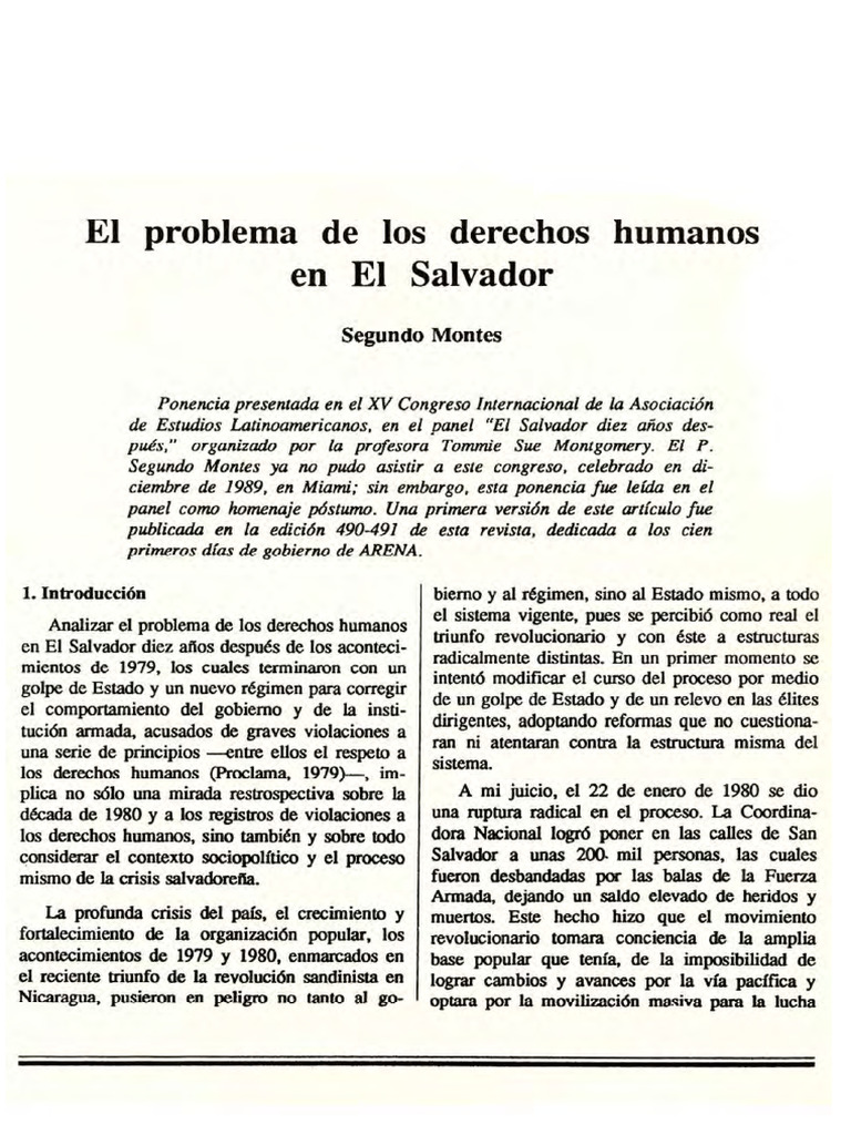 Web 4 El Problema de Los Derechos Humanos en El Salvador | PDF