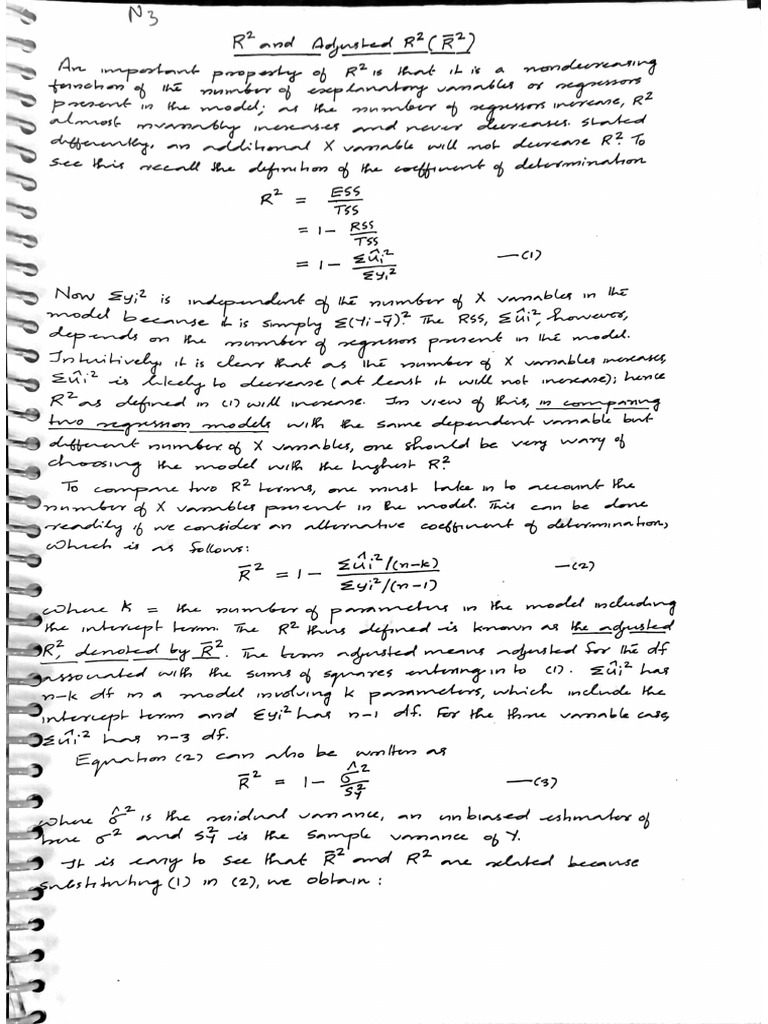 R² and adjusted R² | PDF