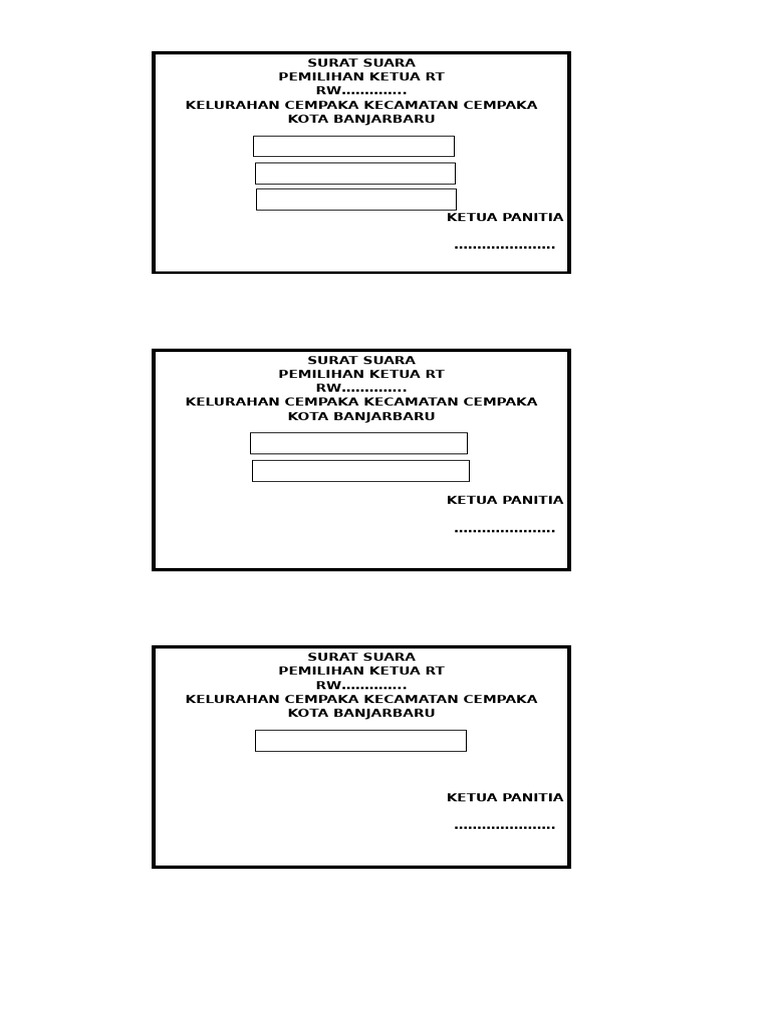 Surat Suara RT | PDF