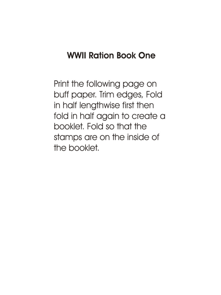 Ration Book 1 | PDF