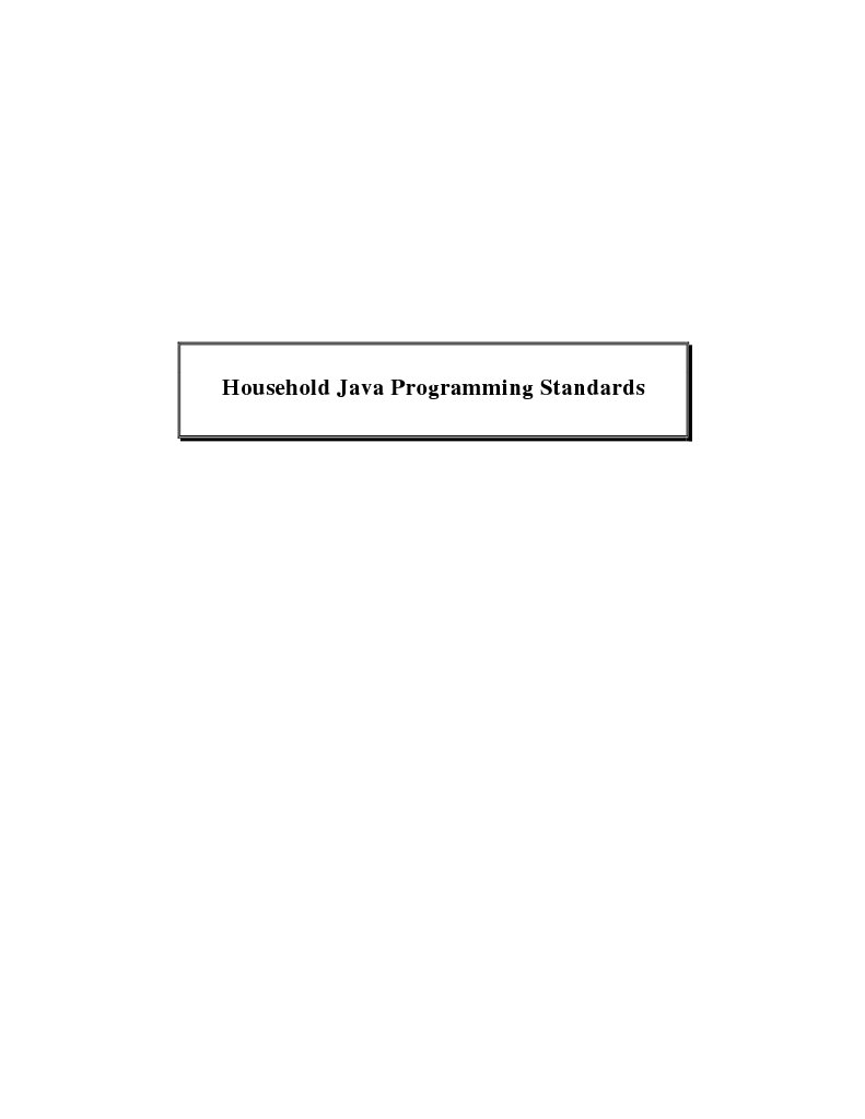 Household Java Programming Standards | PDF | Control Flow | Constructor ...