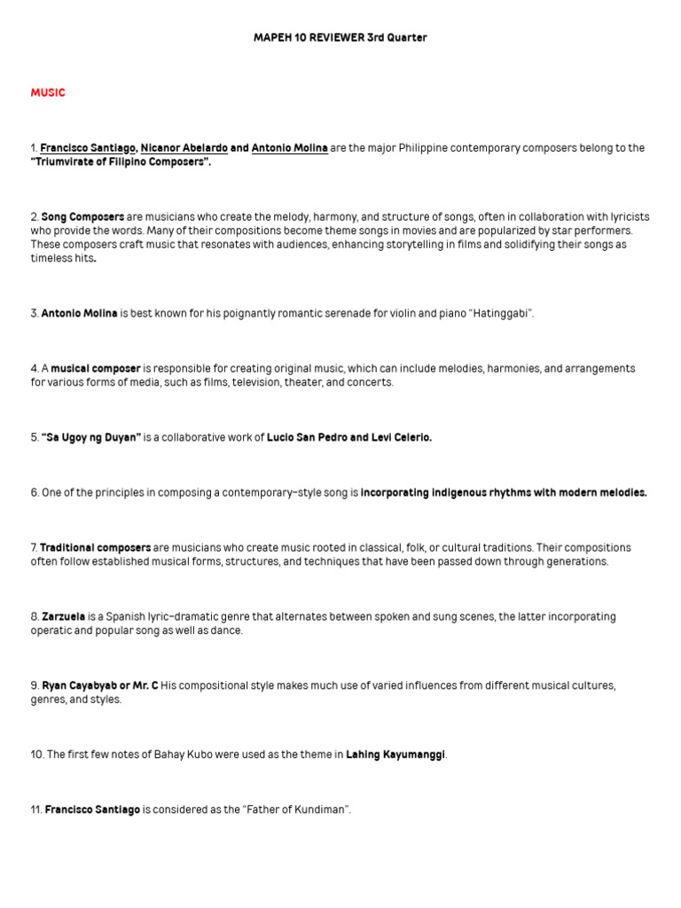 MAPEH 10 3rd Quarter Review Guide | PDF | Infection | Hiv/Aids