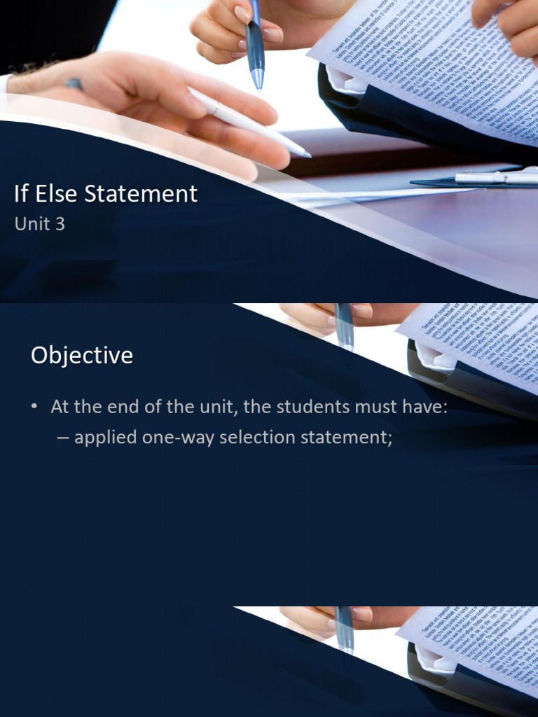 Unit 3-If Else statement | PDF