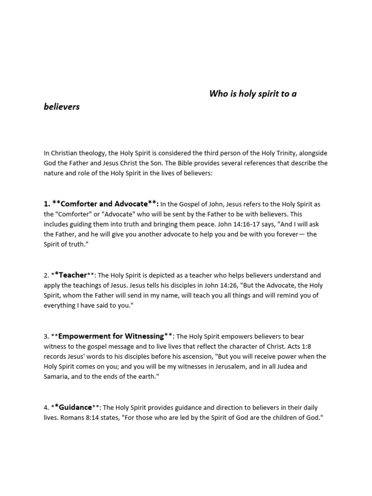 Understanding the Holy Spirit's Role | PDF | Spiritual Gift | Holy Spirit