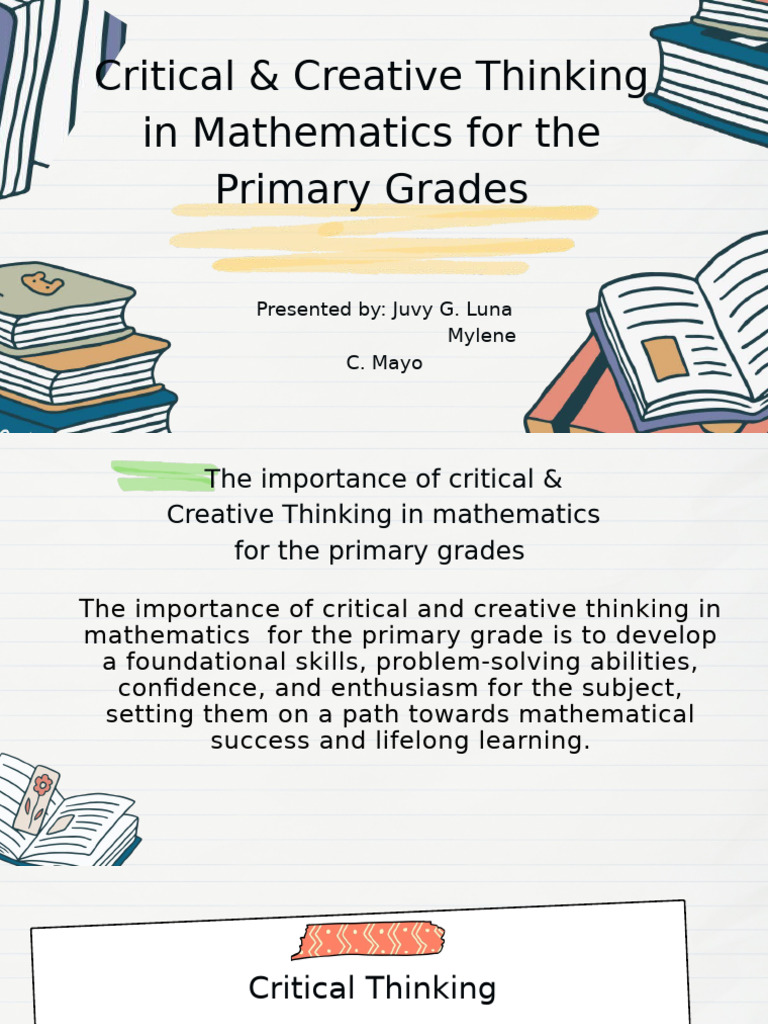 Critical & Creative Thinking in Math | PDF | Creativity | Thought