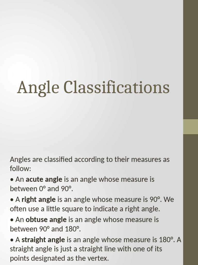 Angle Classifications and Properties | PDF