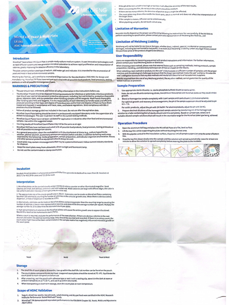 Inserto Microfast Mohos y Levadurad | PDF