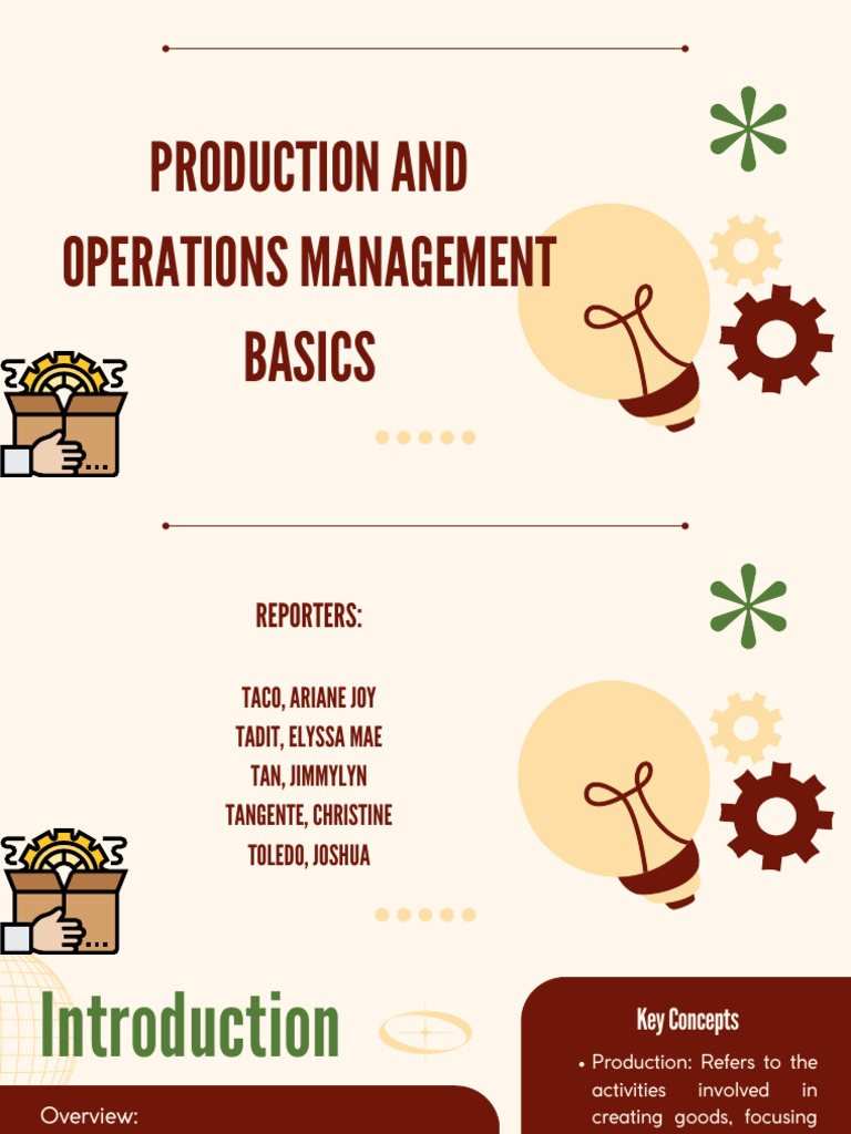 Production and Operations Management Basics | PDF | Marketing | Brand
