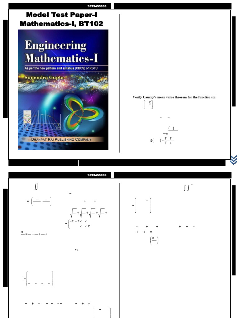Engineering Mathematics Model Test Papers Pdf Fourier Series