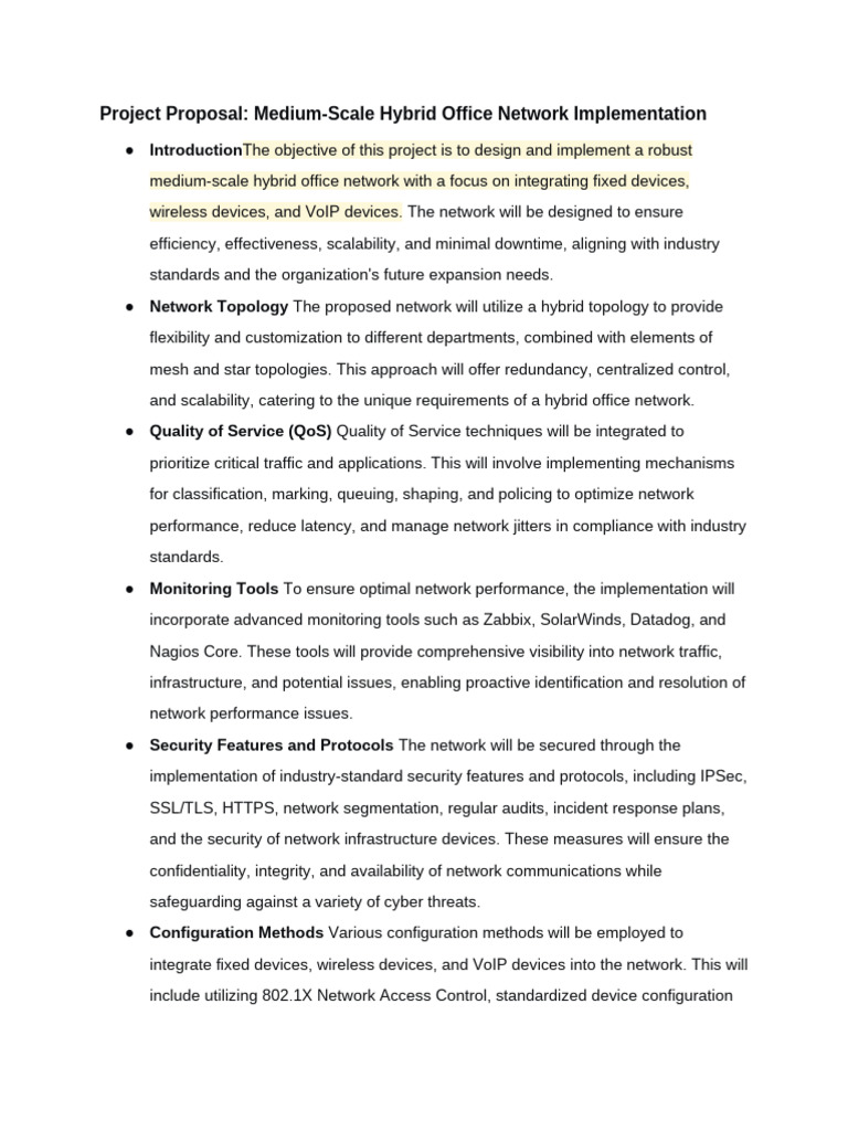 Hybrid Office Network Implementation Plan | PDF | Computer Network ...