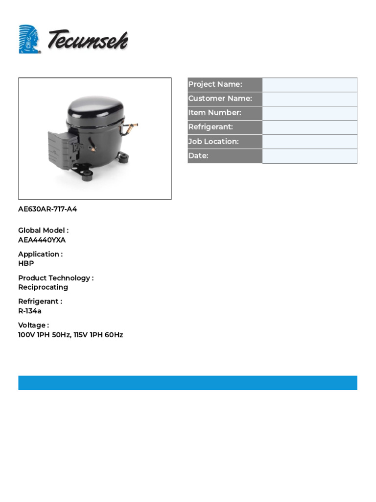 AE630AR-717-A2 Compressor Specs | PDF
