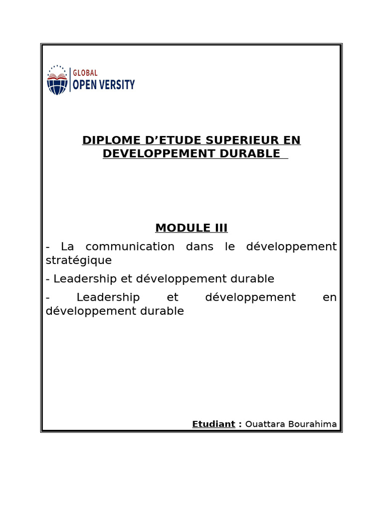 Communication et Leadership Durable | PDF | Développement durable | la ...
