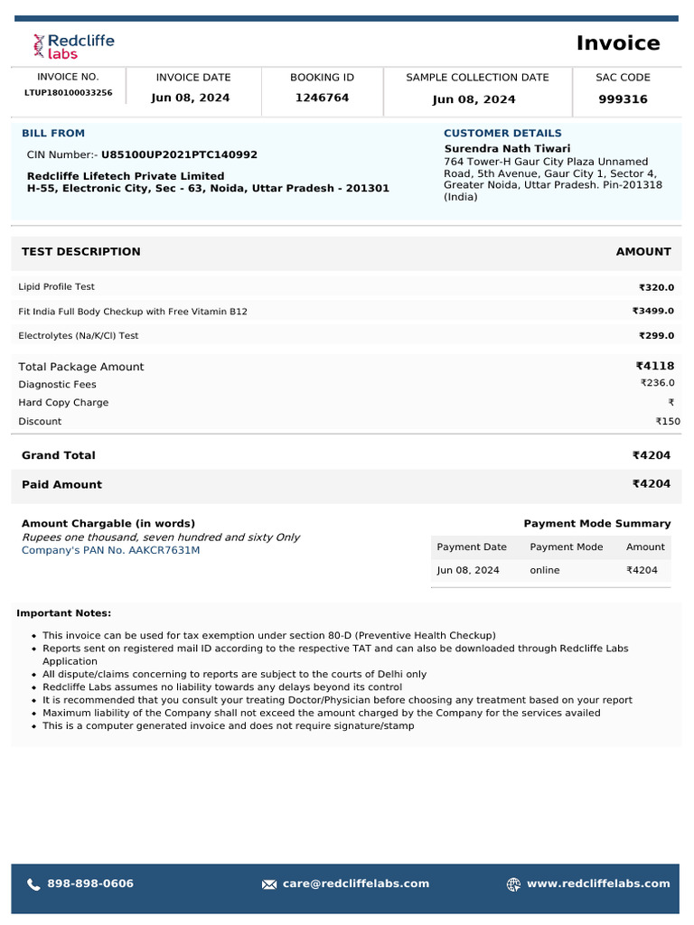Health Check up-Peyment invoice-Dependent | PDF | Invoice | Payments