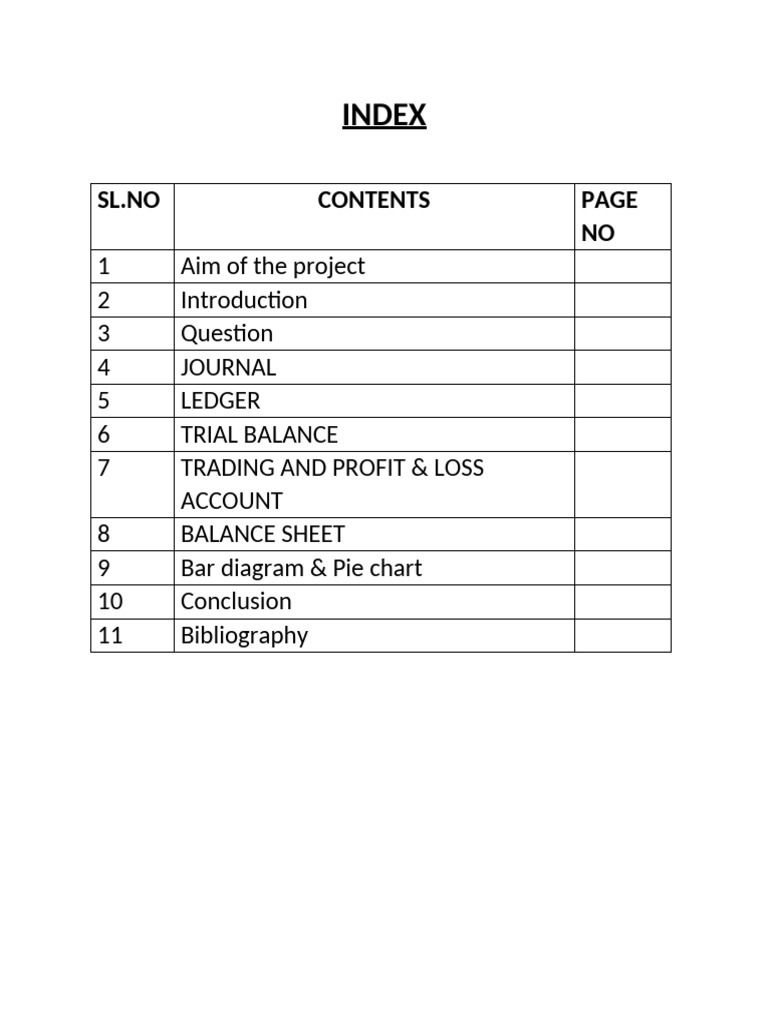 INDEX For Accounts 1 | PDF
