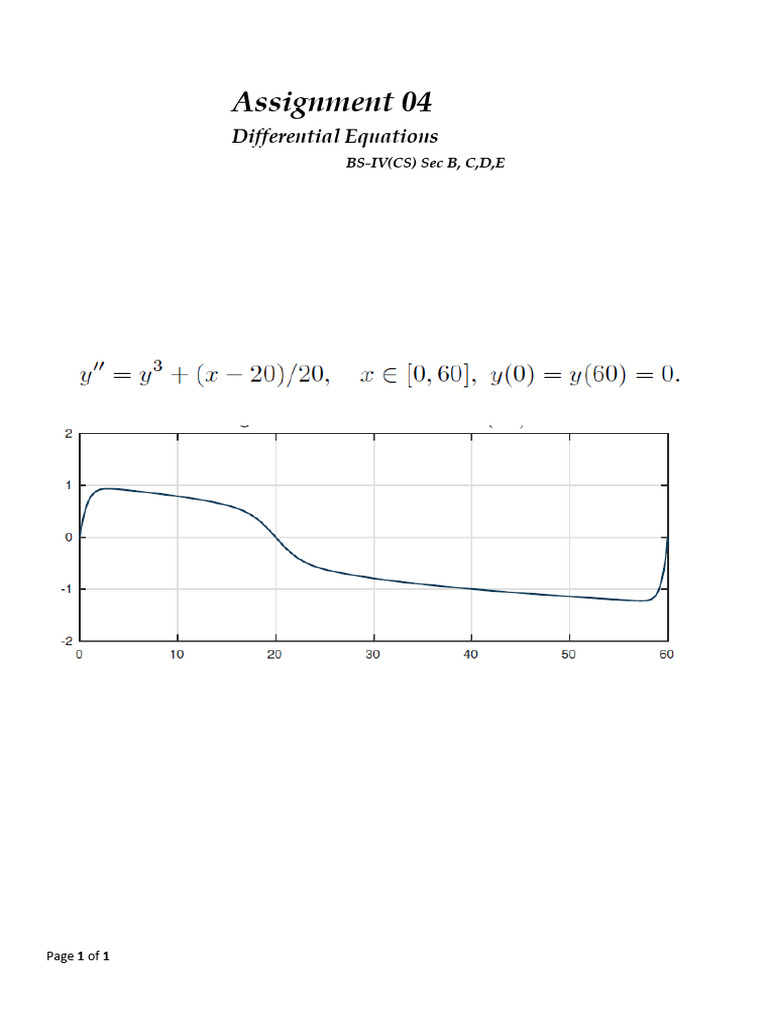 Assignment 4 DifferentialEquations Fall 2023 | PDF