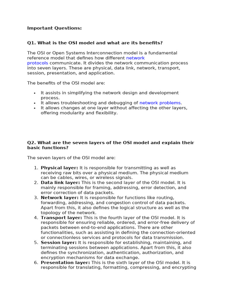 Understanding the OSI Model and Protocols | PDF | Osi Model | Computer ...