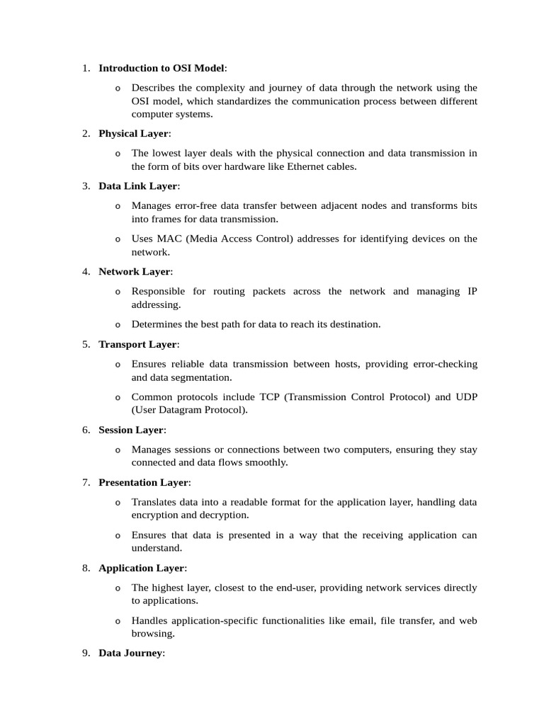 Introduction To OSI Model | PDF | Osi Model | Computer Network