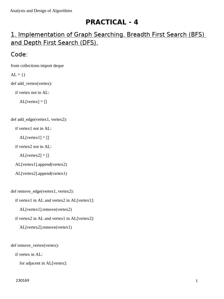 ADA lab practical | PDF | Algorithms And Data Structures | Combinatorics