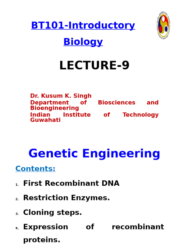 Genetic Engineering: Recombinant DNA Basics | PDF | Plasmid | Molecular ...