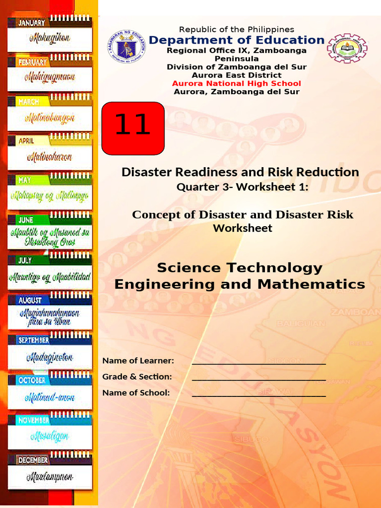 Disaster Risk Concepts Worksheet | PDF | Natural Disasters | Hazards