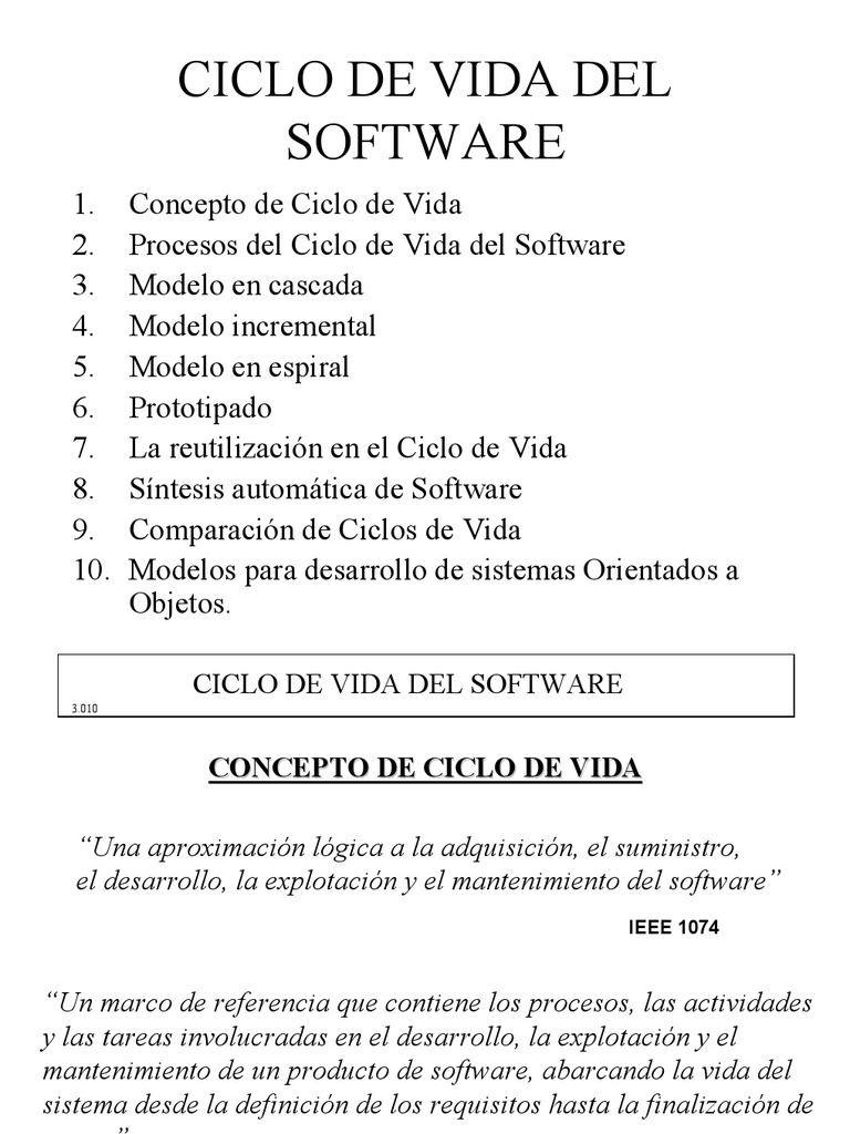 Ciclo de Vida Del Software | PDF