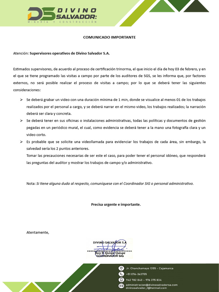 Comunicado 002 | PDF