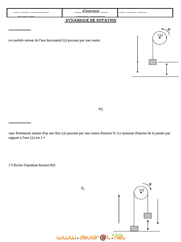 Dynamique de rotation en 3ème mathématiques | PDF | Rotation | Accélération