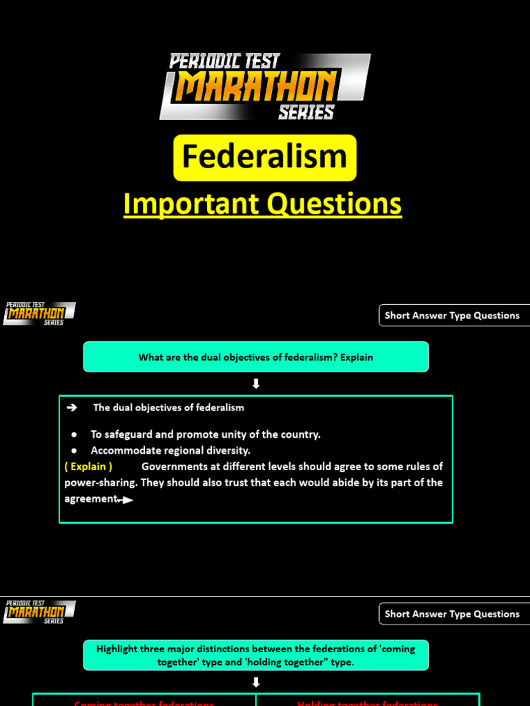 Federalism questions | PDF | Government | Political Science