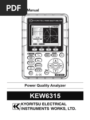 KEW6315 Power Quality Analyzer Manual | PDF | Power Supply | Ac Power
