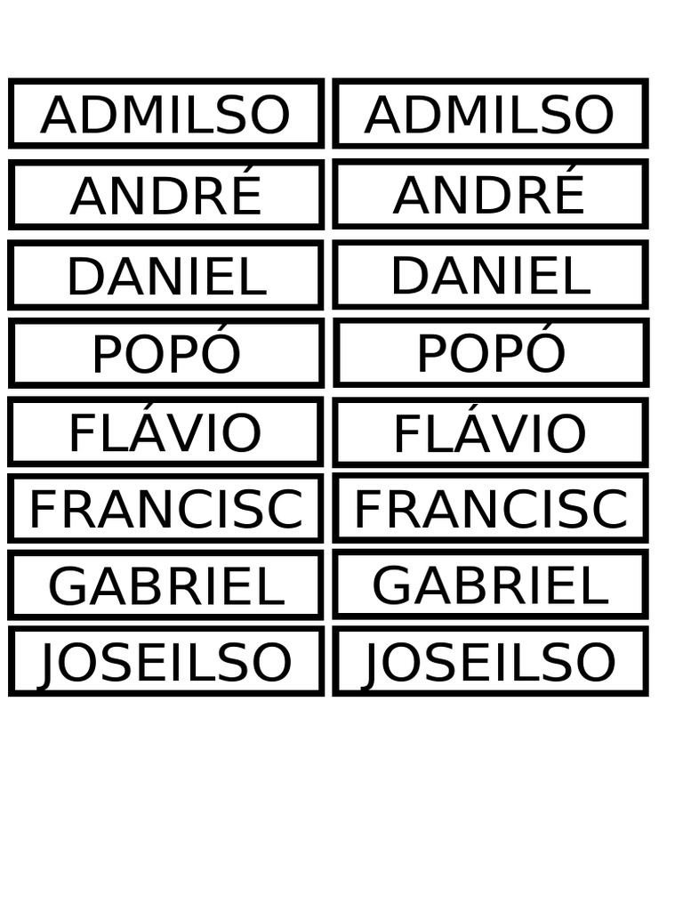 List Of Names In Admilso Document Pdf