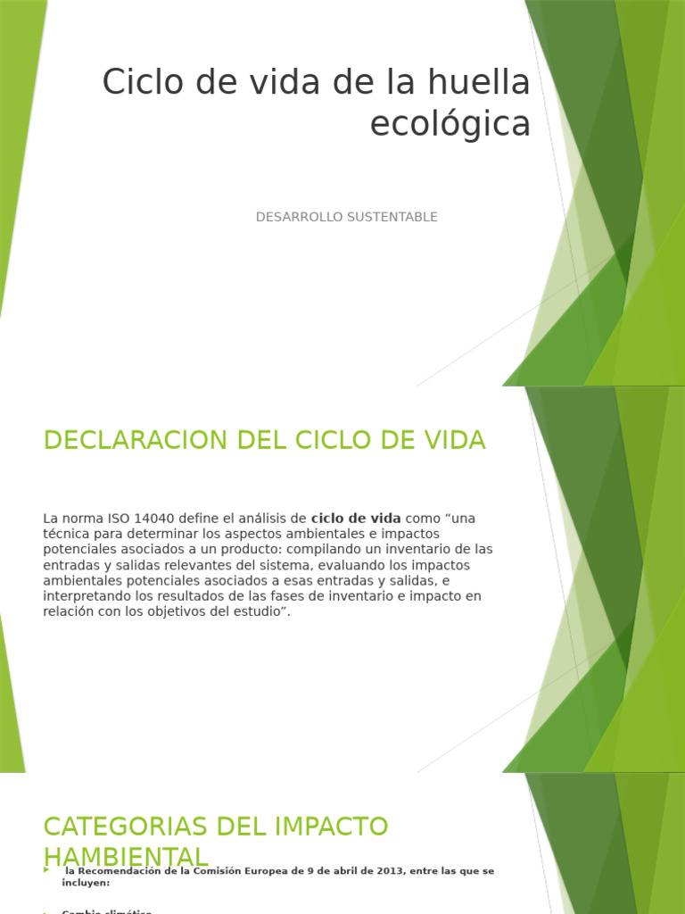 Análisis del Ciclo de Vida y Huellas Ecológicas | PDF | Huella de ...