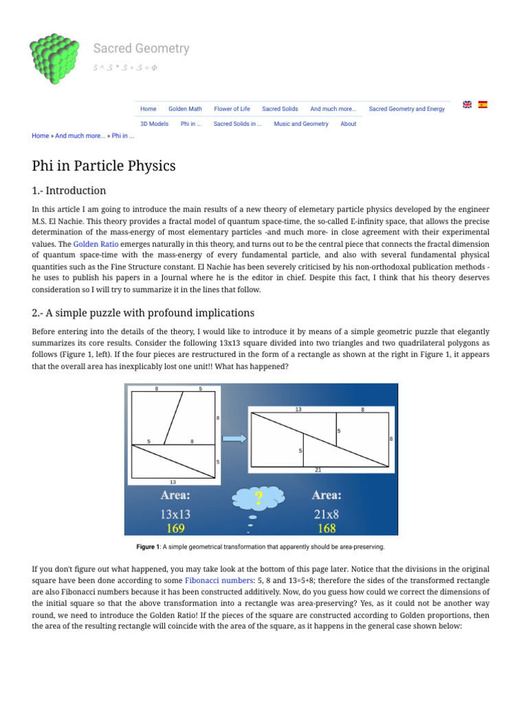 Phi's Role in Particle Physics Theory | PDF | Geometry | Spacetime