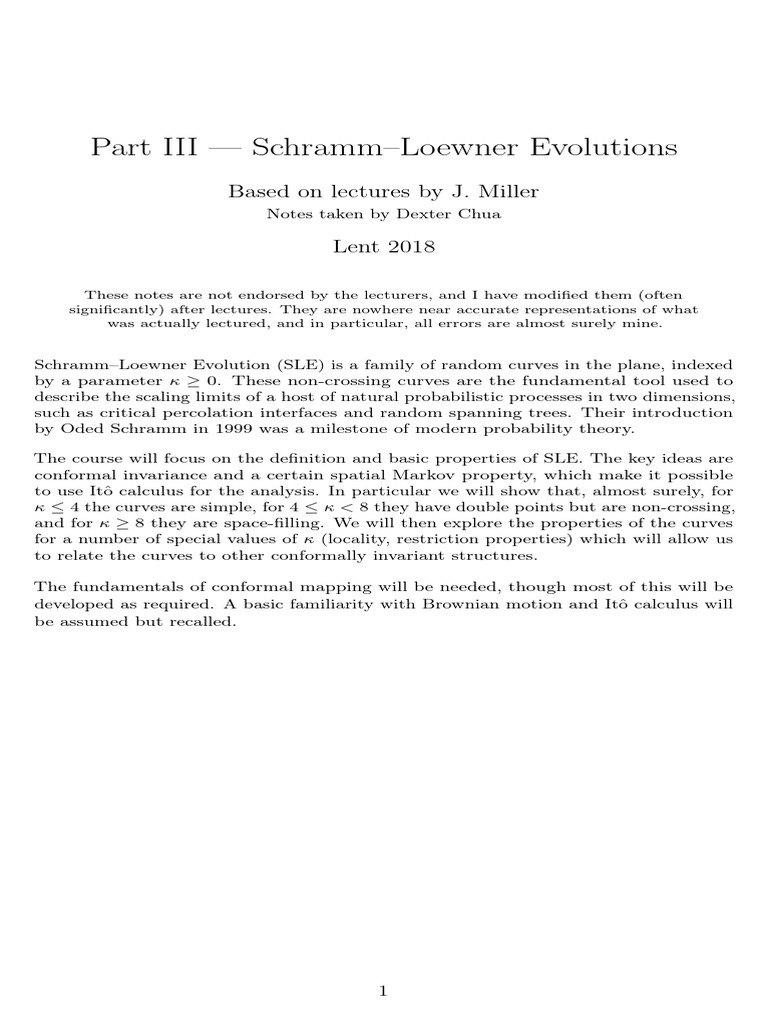 Sle 2018 | PDF | Mathematical Analysis | Mathematics