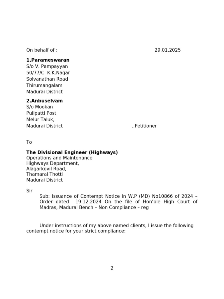 Contempt Notice for Road Inspector Promotion | PDF | Certiorari ...