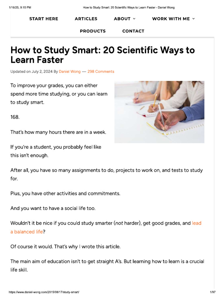 How To Study Smart - 20 Scientific Ways To Learn Faster | PDF